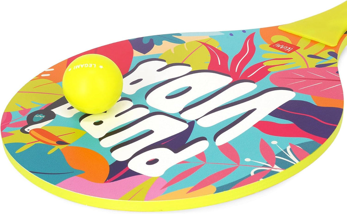 Legami - Beach Rackets, 2 Rackets and 3 Balls, Beach Rackets, Ergonomic Handle, Case Included, for Adults and Children, 23 x 38 cm