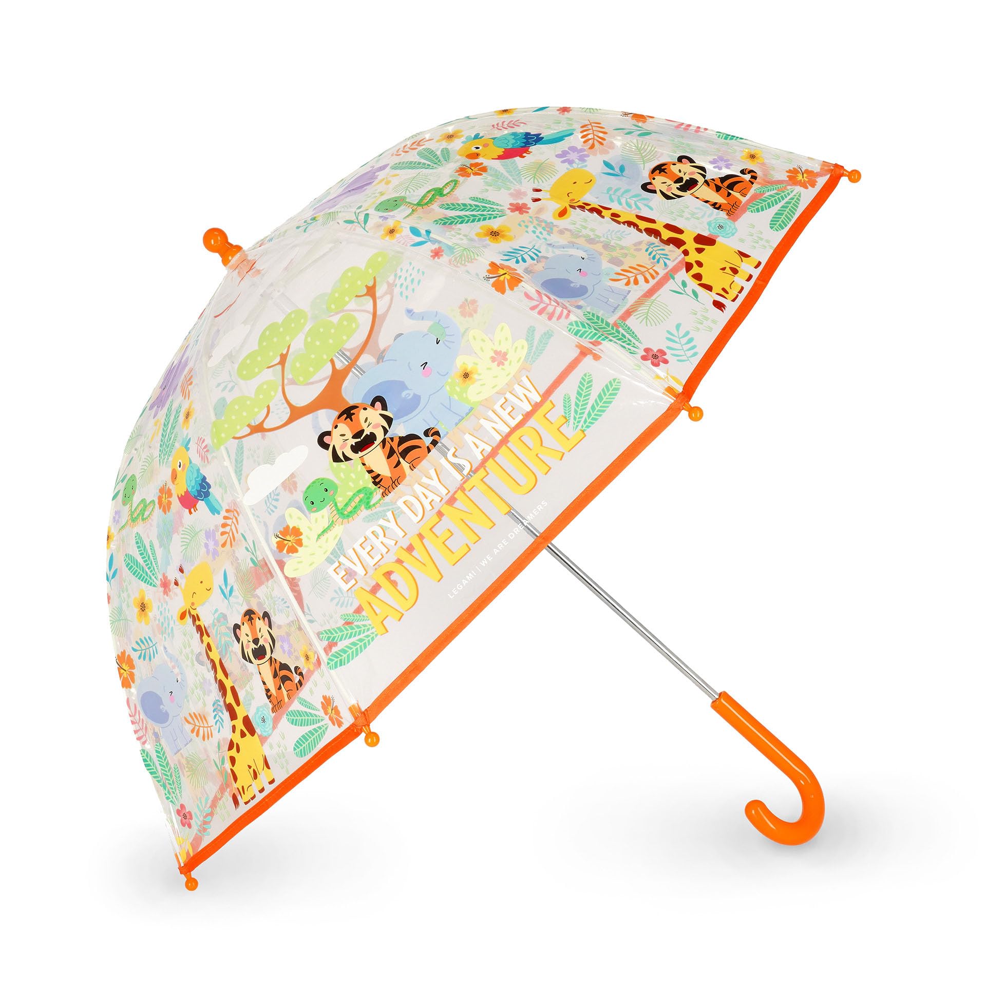 VUSE Legami - Dancin' In The Rain Kinderregenschirm, winddichte Struktur, manuelle Öffnung, Stoffverschluss mit Platz für Namen, Hakengriff, 73x65 cm