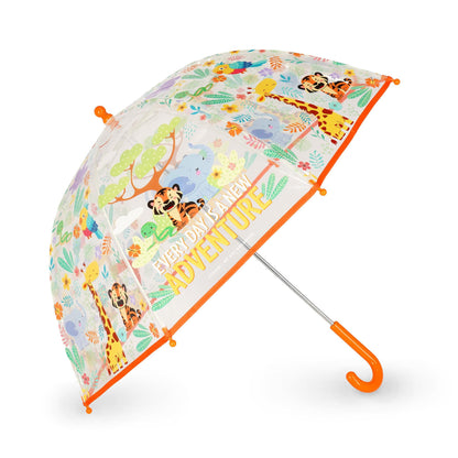VUSE Legami - Dancin' In The Rain Kinderregenschirm, winddichte Struktur, manuelle Öffnung, Stoffverschluss mit Platz für Namen, Hakengriff, 73x65 cm