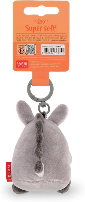 Legami - Super Soft! Donkey Themed Keyring, Plush Keychain, Pendant with Engraved Message and Zinc Carabiner, 7 x 11 cm, grey, S