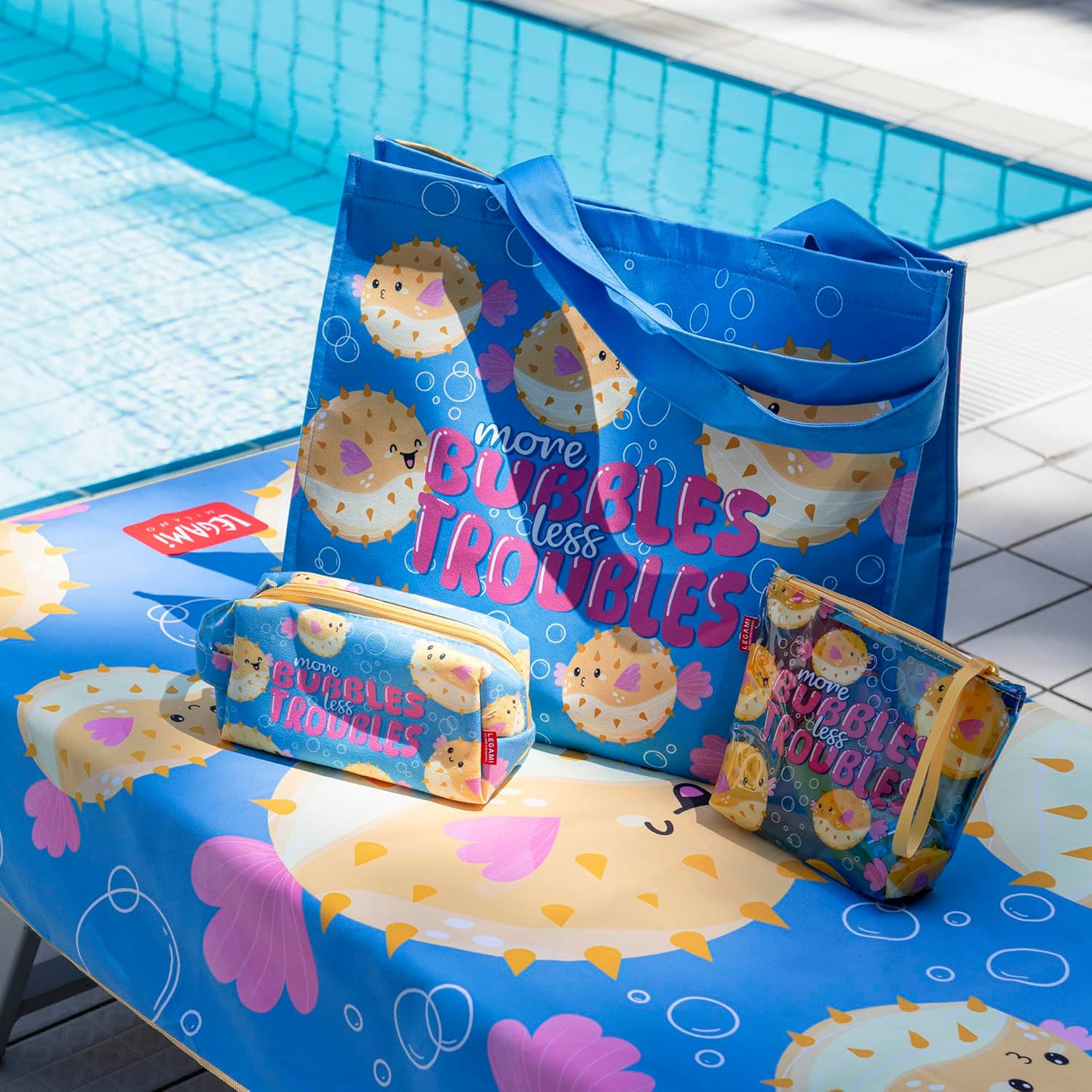 Legami - Borsa Mare Donna, Grande, Beach Bag in Materiale Rinforzato, Borsa da Spiaggia con Chiusura Bottone Magnetico, Tote Bag, Sostiene fino a 15 KG, 44 x 61,5 cm