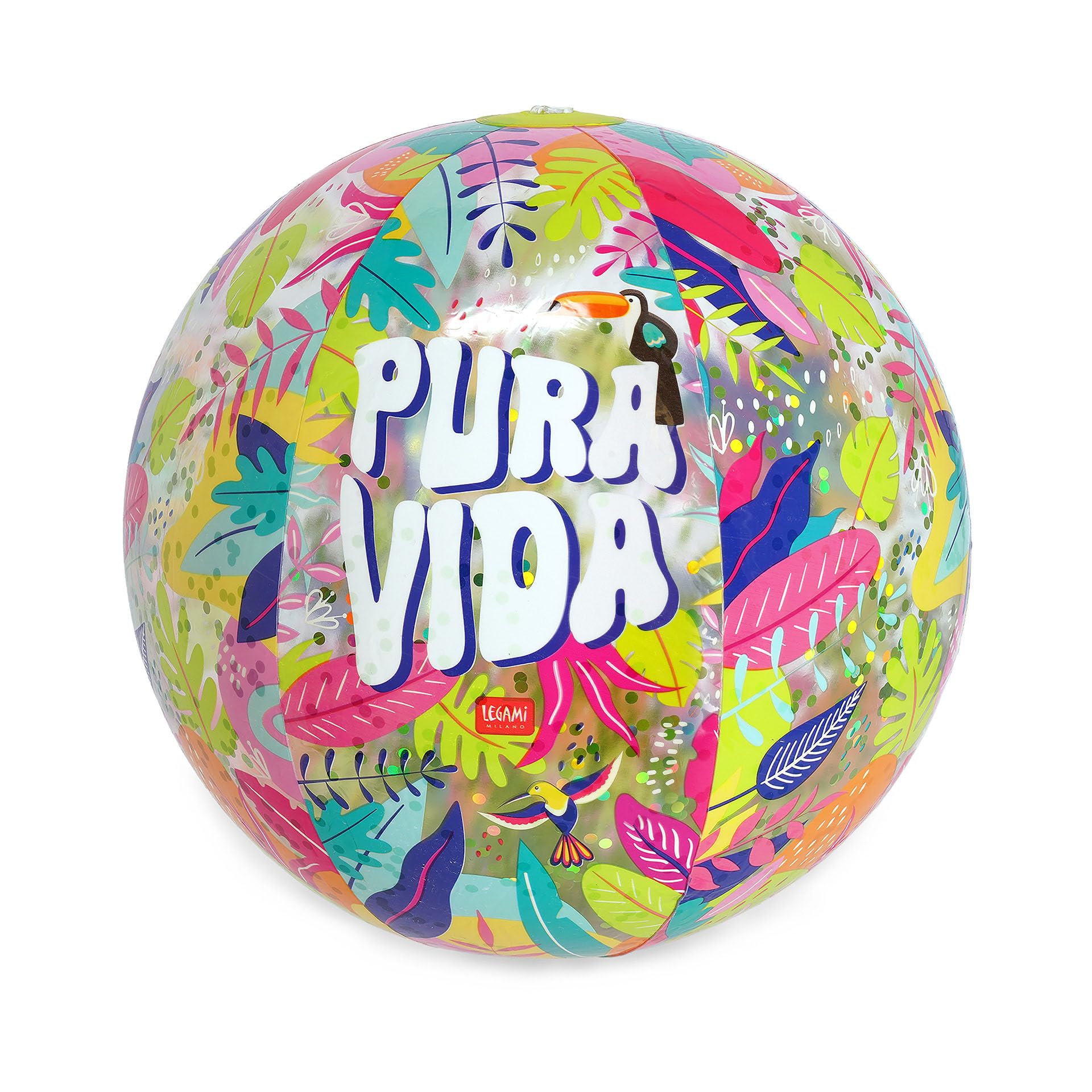 Legami - Inflatable Beach Ball, PVC Inflatable Ball, Soft for Kids, Beach Parties, Inflatable for Football Playing, Volleyball, Diameter 40 cm