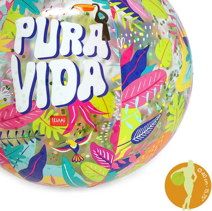 Legami - Inflatable Beach Ball, PVC Inflatable Ball, Soft for Kids, Beach Parties, Inflatable for Football Playing, Volleyball, Diameter 40 cm