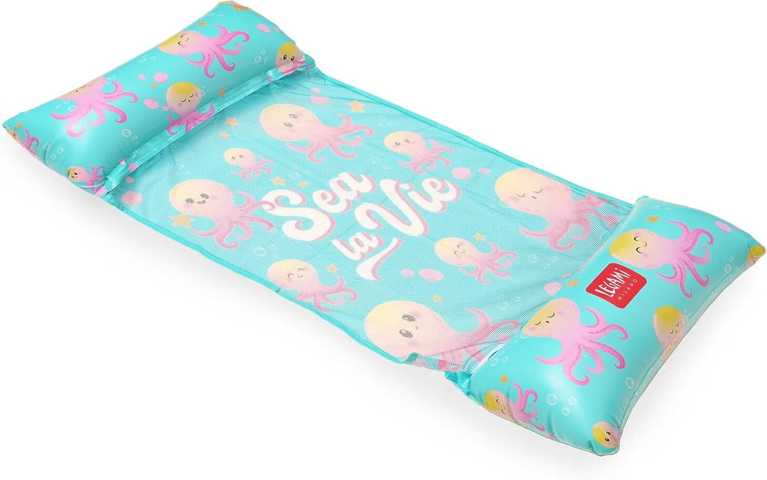 LEGAMI - Inflatable Hammock, Floating Hammock for Swimming Pool, Inflatable Lounger Supports up to 80 kg, Sea Hammock Mattress, 74 x 135 cm