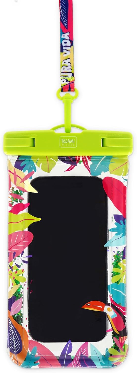 Legami - Waterproof Mobile Phone Case, Floating Case for Smartphone, Waterproof Pouch, Airtight Closure, Touch Screen, Underwater Cover Max 6.5 Inch Screen, 10.6 x 22 x 1.2 cm