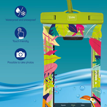 Legami - Waterproof Mobile Phone Case, Floating Case for Smartphone, Waterproof Pouch, Airtight Closure, Touch Screen, Underwater Cover Max 6.5 Inch Screen, 10.6 x 22 x 1.2 cm