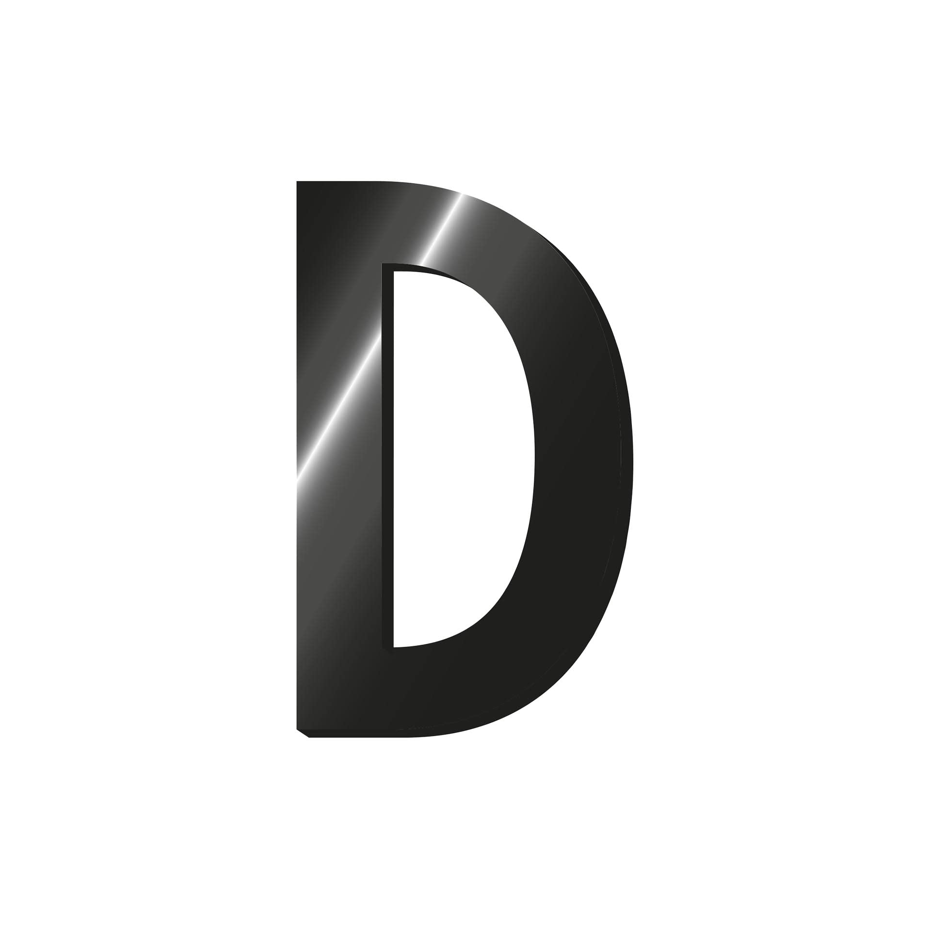 Legami - Adhesive Letter Metal, My Initial, Letter D, L MAX 2,5 cm, H 2,5 cm, Customize Your Accessories, Disposable