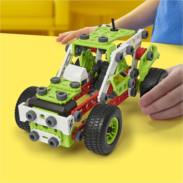MECCANO Junior, 3-in-1 Deluxe Pull-Back Buggy STEAM Model Building Kit, for Kids Aged 5 and Up