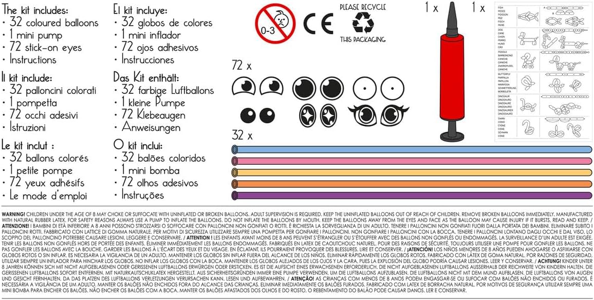 Legami -Ball0001 Balloon Modelling, Balloon Kit, Multicolor, BALL0001