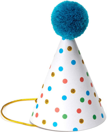 Legami - Set di 8 cappellini da festa, con Pompon e Dettagli glitterati, Taglia Unica, Ø 4,2 cm