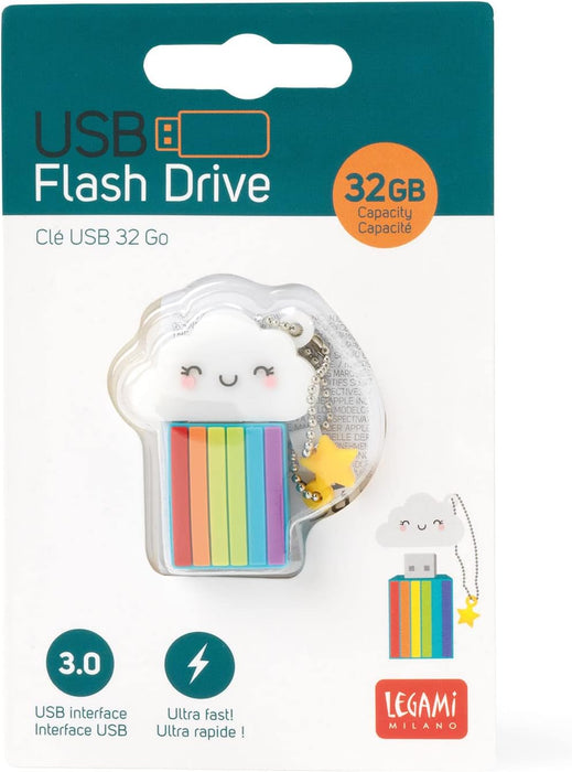 Legami - RAINBOW USB 3.0 Flash Drive 32GB Ultra Fast Soft PVC Coating 4x4.8cm