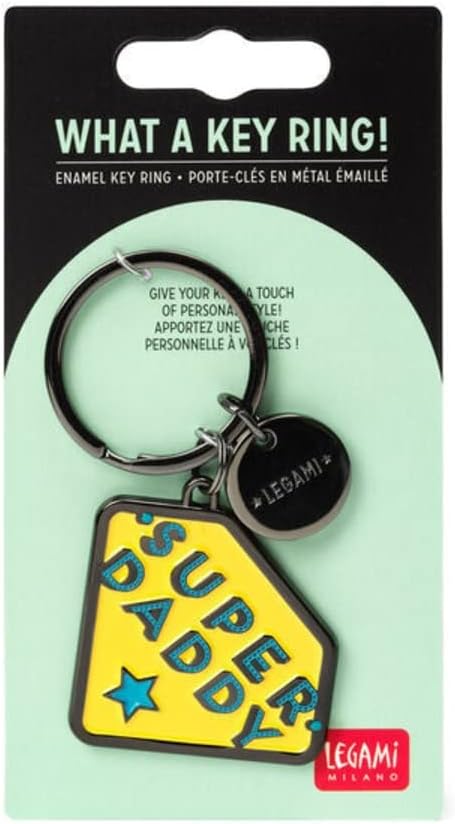 LEGAMI Unisex Enamelled Metal Keyring What a Key Ring! Metal Enamel Keyring 7cm Zinc Super Mummy Theme with Spiral Ring Shiny Finish Shiny Colors Pendant to Embellish Bag (pack of 1)