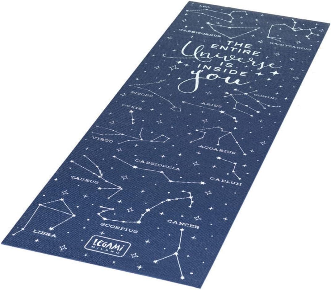 Legami - Tappetino Fitness, Superficie antiscivolo, con Tracolla da trasporto, Spessore 6 mm, 183x61 cm, per Yoga, Pilates, Meditazione e Ginnastica, Tema