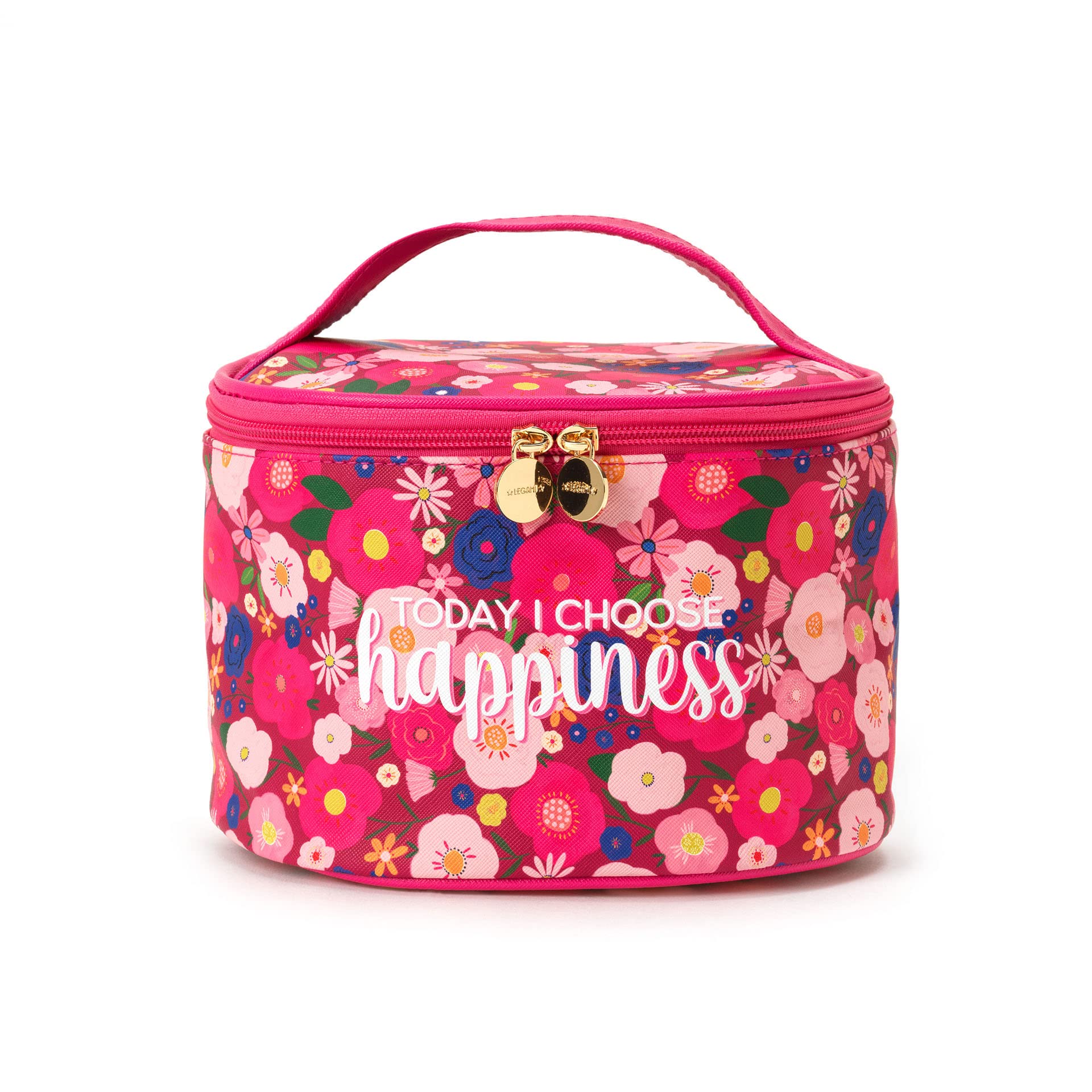 Legami - Hello Beauty Beauty Case, Spacious Makeup Bag, Zip Closure, Interior Pockets, Brush Ties, Travel Beauty Case, 21 x 19 cm, Flowers, Flowers