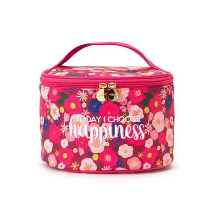 Legami - Hello Beauty Beauty Case, Spacious Makeup Bag, Zip Closure, Interior Pockets, Brush Ties, Travel Beauty Case, 21 x 19 cm, Flowers, Flowers