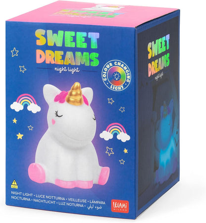 Legami - Night Light for Children, 4 Colours, Batteries Included, 20 Hours of Autonomy, 10.5x11.5cm, Unicorn Theme