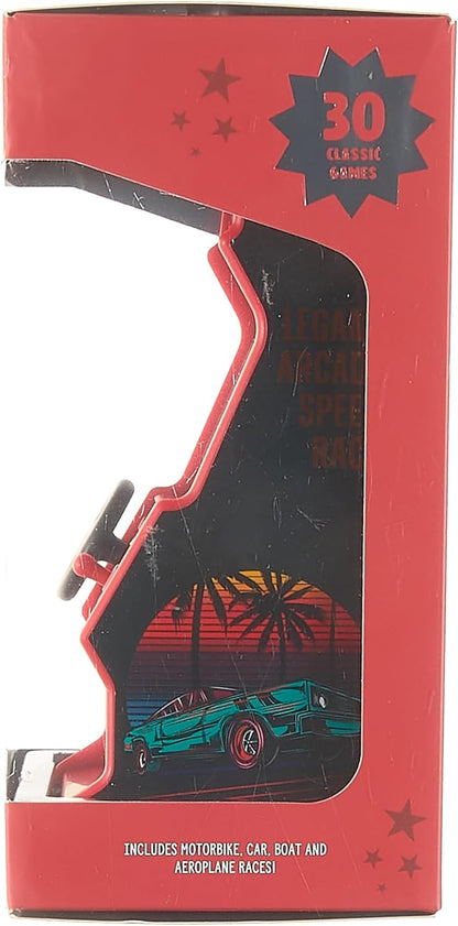 Legami - Mini Arcade Speed Race Video Game, Includes 30 Games, English Language, Lights and Sounds, 3 AA Batteries Not Included, 8.5X26cm, 2.4" Screen, RAC0001