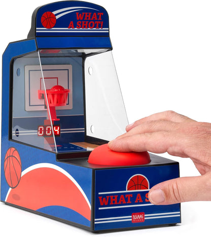 Legami- Mini Arcade di Basket, 3 Intervalli di Gioco 45, 90, 120 Secondi, con Luci e Suoni, 3 Batterie AA Non Incluse, 10X32,5 cm, Unica, BASK0001