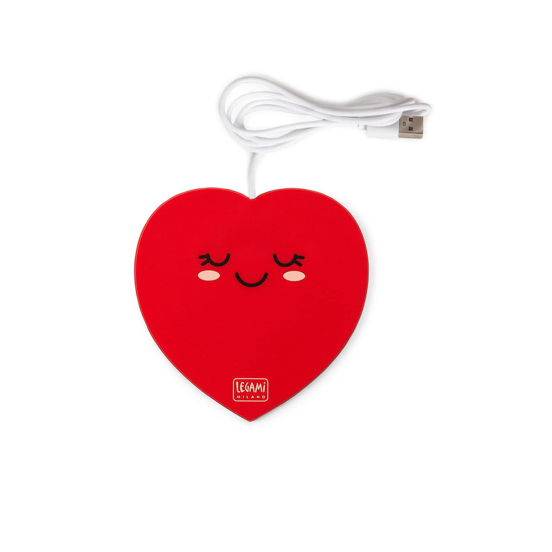 Legami - USB-bekerwarmer, houdt dranken warm, 10 x 10 cm, motief Heart