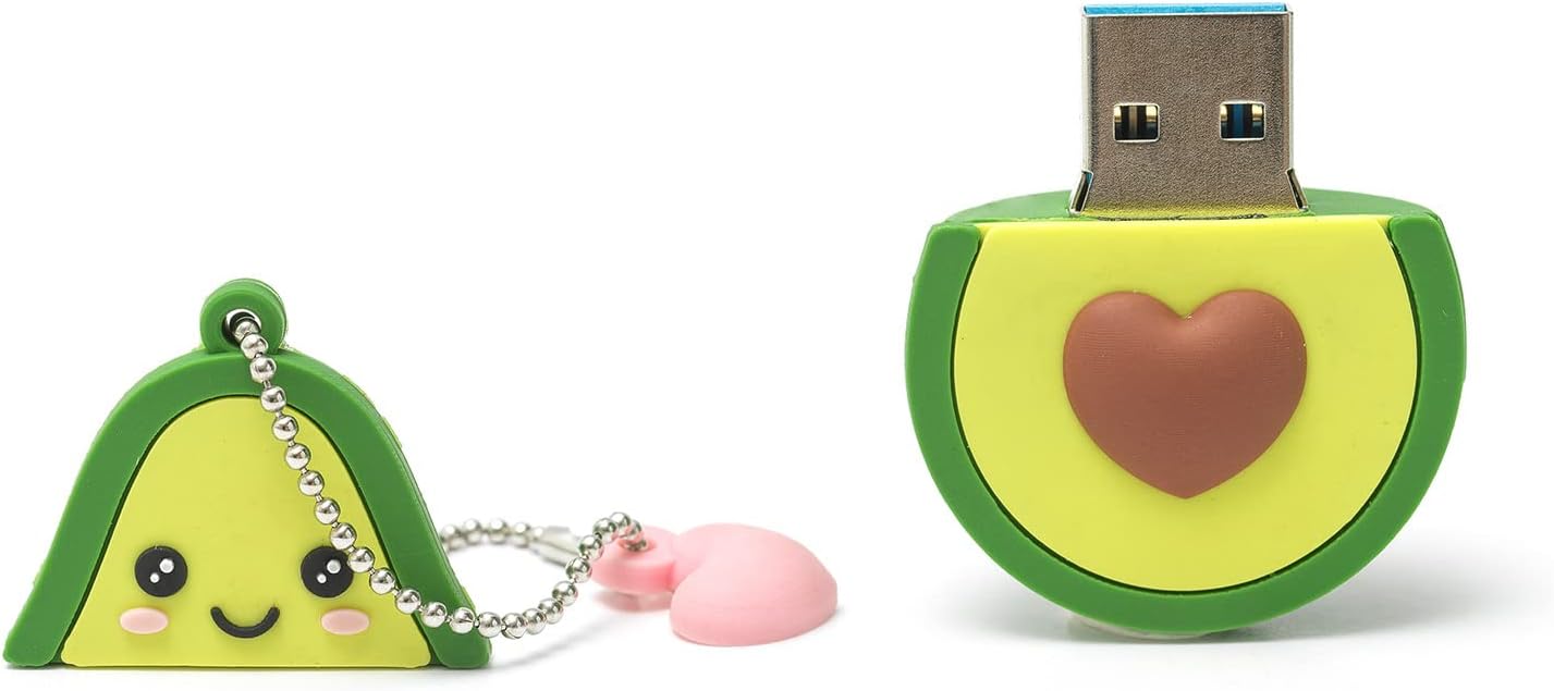 Legami - USB 3.0 stick, 32 GB, ultra fast, Soft PVC coating, 4x4.8 cm, Avocado Theme