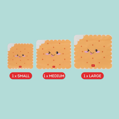 Legami Set di 3 Buste per Alimenti, 3 Diverse Misure S, M, L, Sacchetti Richiudibili, Riutilizzabili, Lavabili in Lavastoviglie, Snack Bags Pratici