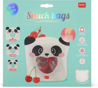 LEGAMI Snack Bags, White, Small, Medium, Large
