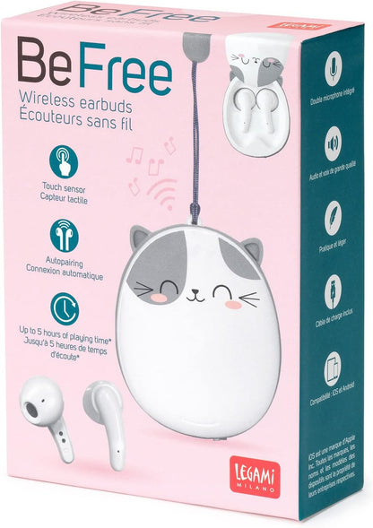 LEGAMI - Bluetooth Headset, Wireless Headphones, 5 Hours Playback, Automatic iOS and Android Connection, Integrated Dual Microphone, Touch Sensor, Charging Cable Included, 5.5 x 6 cm