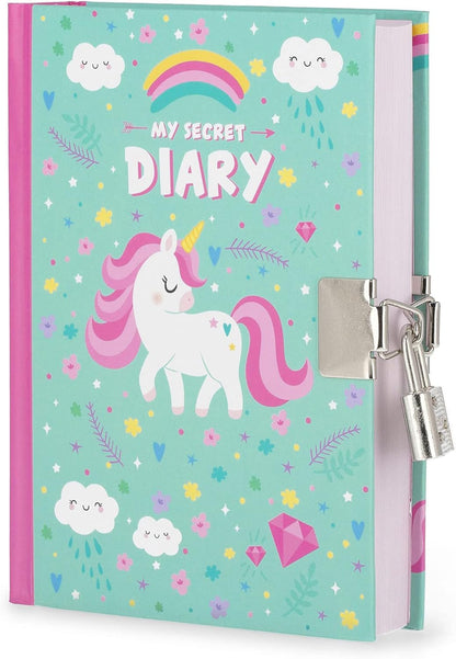 Legami - Secret Diary with Lock, 328 Pages, with Page Marker, in Certified Paper, 11 x 15.5 cm, Unicorn Theme