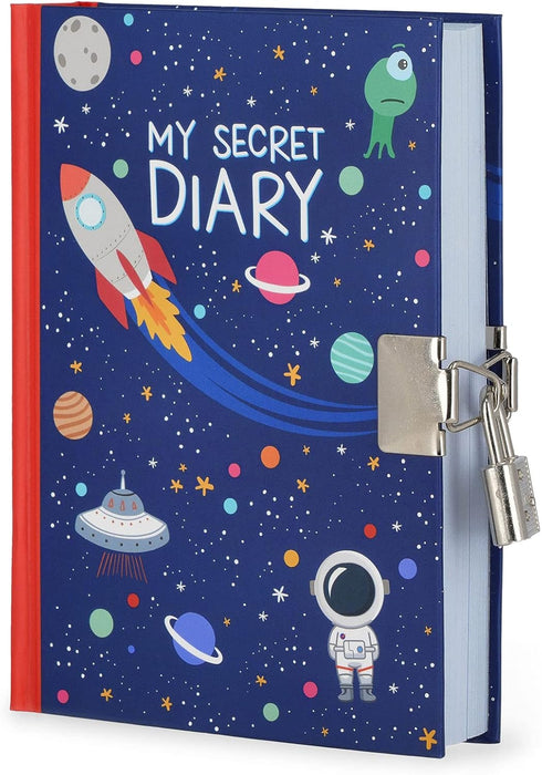 Legami - Secret Diary with Lock, 328 Pages with Page Marker, in Certified Paper, 11 x 15.5 cm, Space Theme