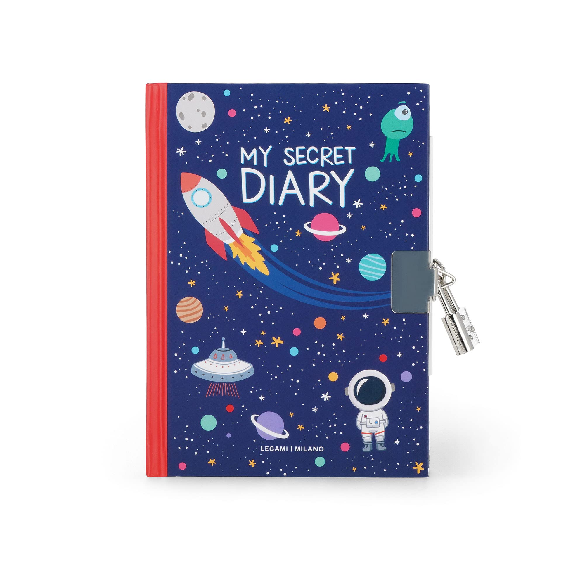 Legami - Secret Diary with Lock, 328 Pages with Page Marker, in Certified Paper, 11 x 15.5 cm, Space Theme