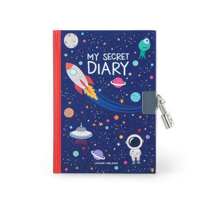 Legami - Secret Diary with Lock, 328 Pages with Page Marker, in Certified Paper, 11 x 15.5 cm, Space Theme