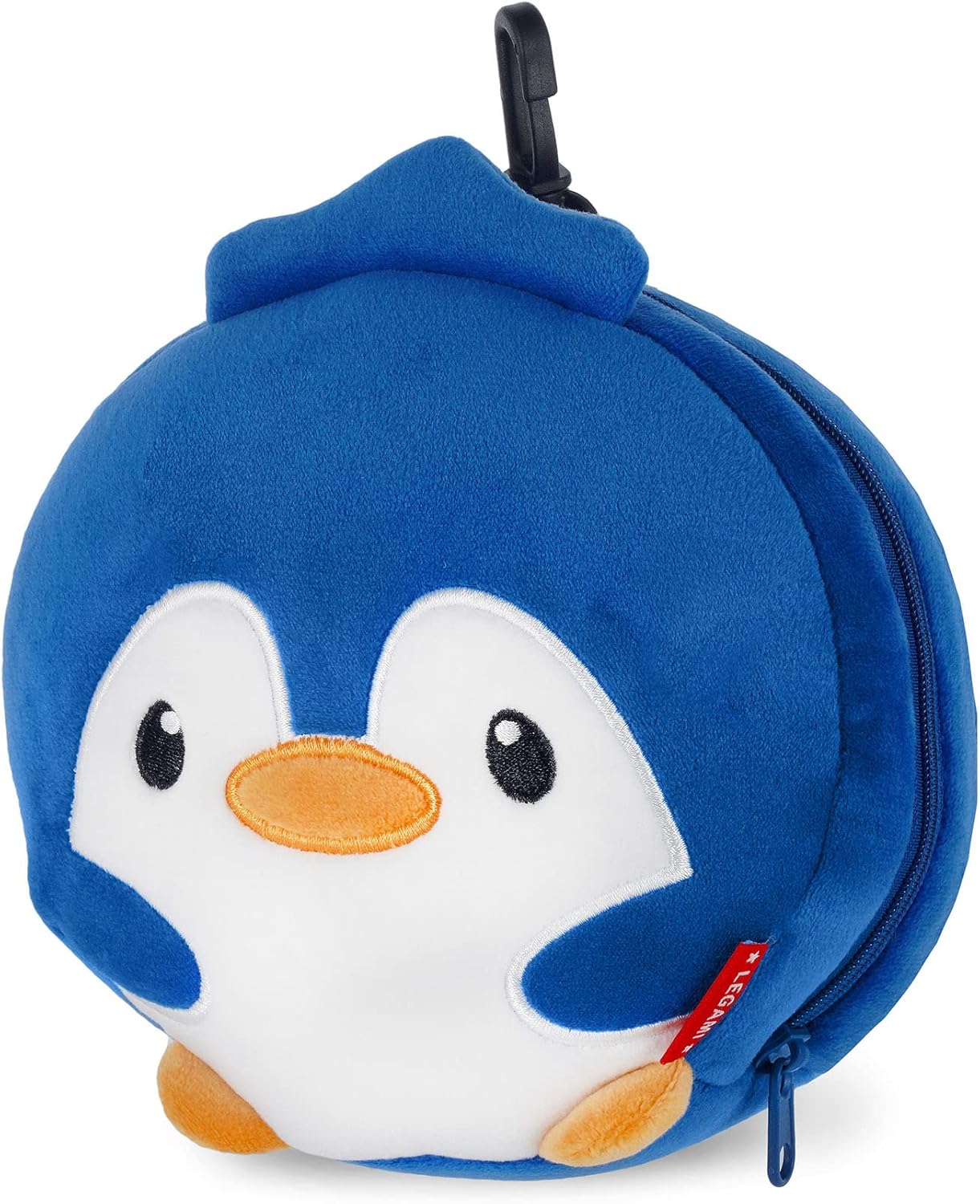 LEGAMI Cute Penguin Travel Pillow with Eye Mask in Portable Zipper Bag with Clip