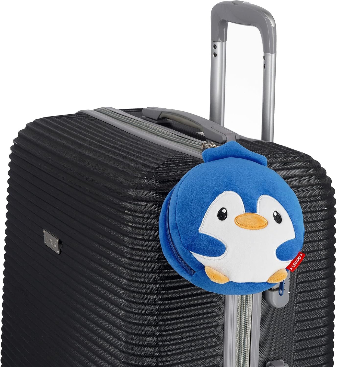 LEGAMI Cute Penguin Travel Pillow with Eye Mask in Portable Zipper Bag with Clip