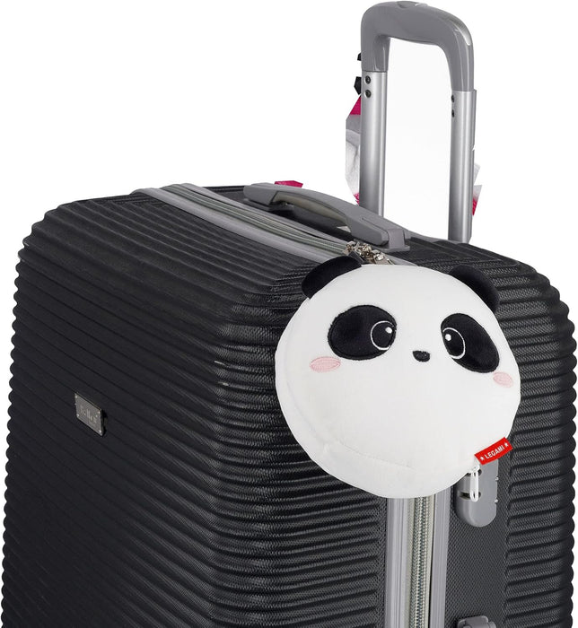 LEGAMI Cute Panda Travel Pillow with Eye Mask in Portable Zipper Bag with Clip