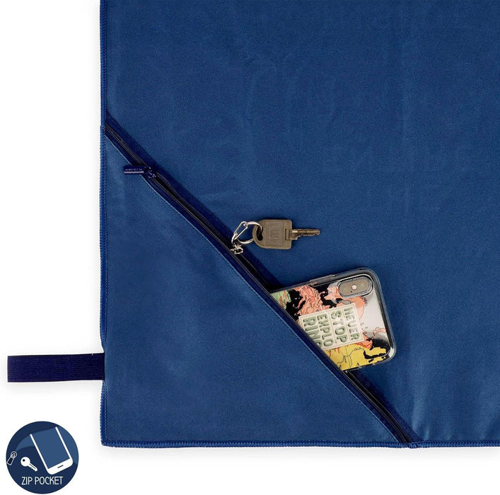 LEGAMI - Stars Theme Fitness Towel, Microfibre Gym Towel, Compact, Quick Drying, Ultra Absorbent, Ultra Light, Blue, 45 x 80 cm