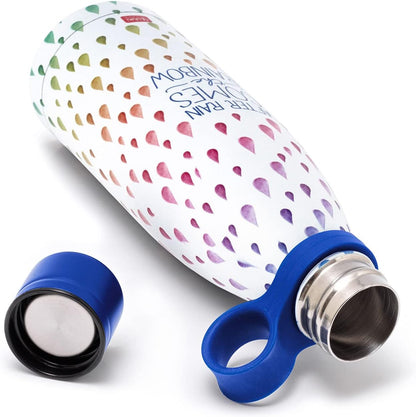 Legami - Bottiglia Termica, 500 ml, Borraccia leggera e resistente, Chiusura ermetica,12 Ore Bevande calde 24 Ore fredde, ecologica, Manico in Silicone rimovibile, in Acciaio inox, senza BPA