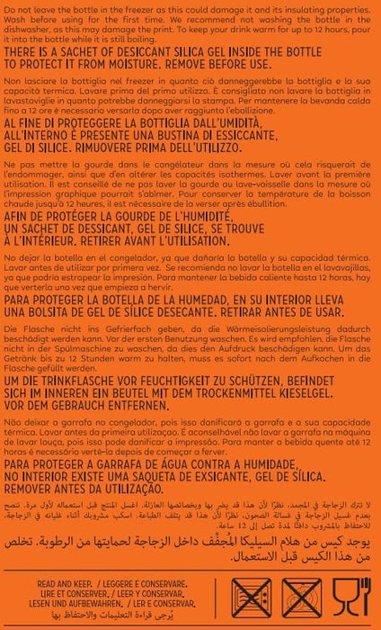 Legami - Bottiglia Termica, 500 ml, Borraccia leggera e resistente, Chiusura ermetica,12 Ore Bevande calde 24 Ore fredde, ecologica, Manico in Silicone rimovibile, in Acciaio inox, senza BPA