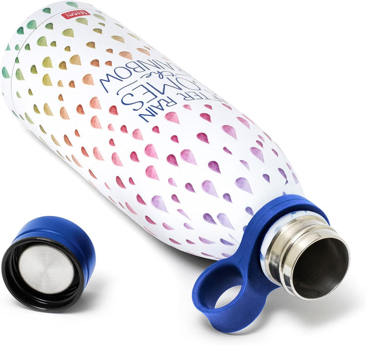 Legami - Bottiglia Termica, 800 ml, Borraccia leggera e resistente, Chiusura ermetica,12 Ore Bevande calde 24 Ore fredde, ecologica, Manico in Silicone rimovibile, in Acciaio inox, senza BPA