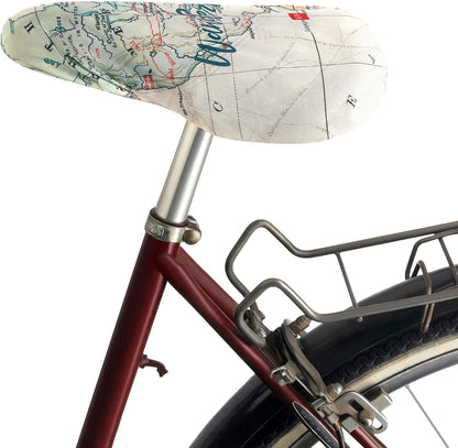 Legami - Bicycle Seat Cover, Water Repellent, Universal Fit, Rainproof, Dustproof, Edging with Elastic, 23 x 26 cm, Travel Theme