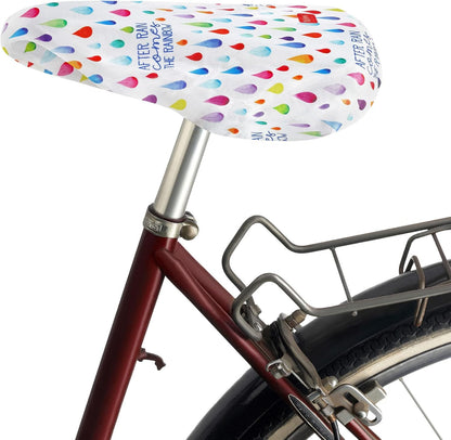 Legami - Coprisella per Bici, Idrorepellente, Vestibilità universale, Antipioggia, Antipolvere, Bordatura con Elastico, 23x26 cm, Tema After rain