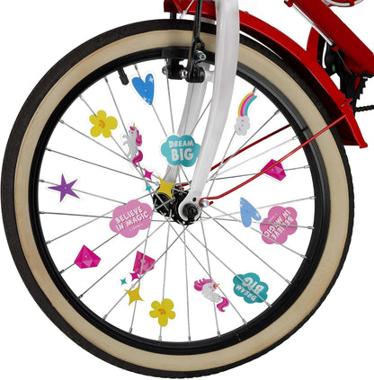 Legami - Set of 30 Bicycle Spokes - Easy to Attach and Remove for Girls - Unicorn Theme