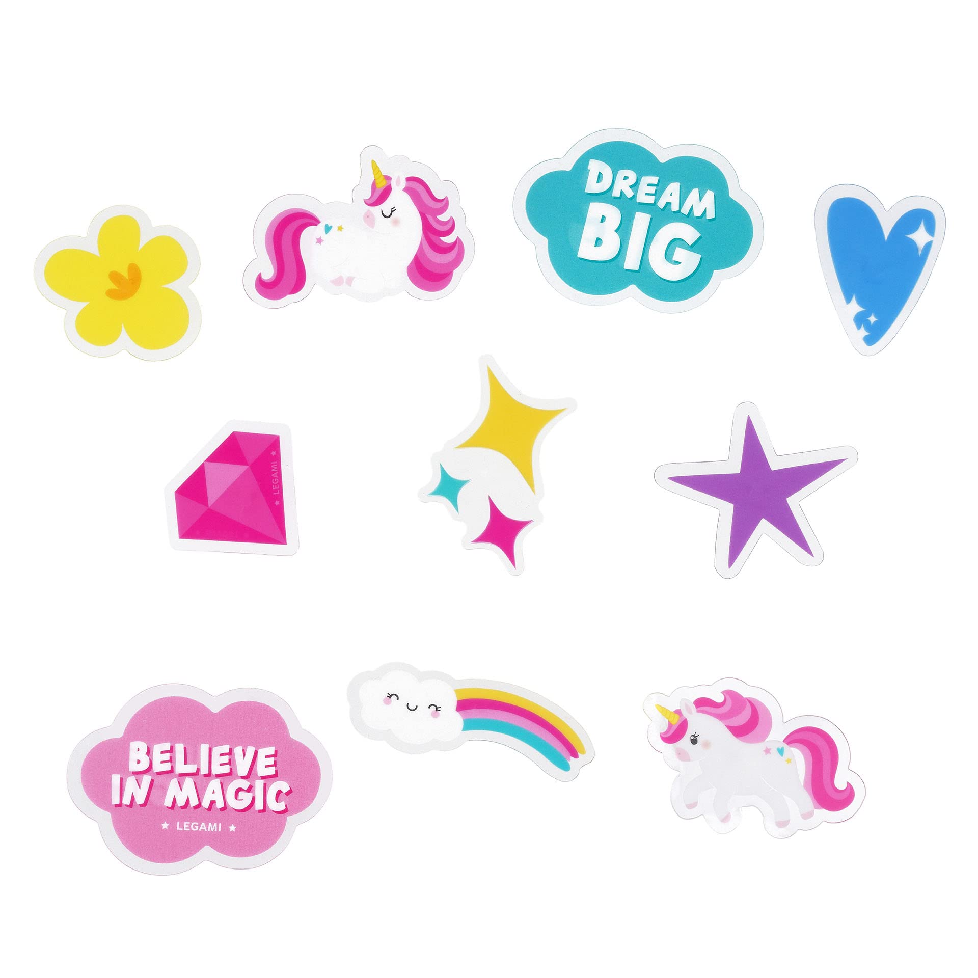 Legami - Set of 30 Bicycle Spokes - Easy to Attach and Remove for Girls - Unicorn Theme