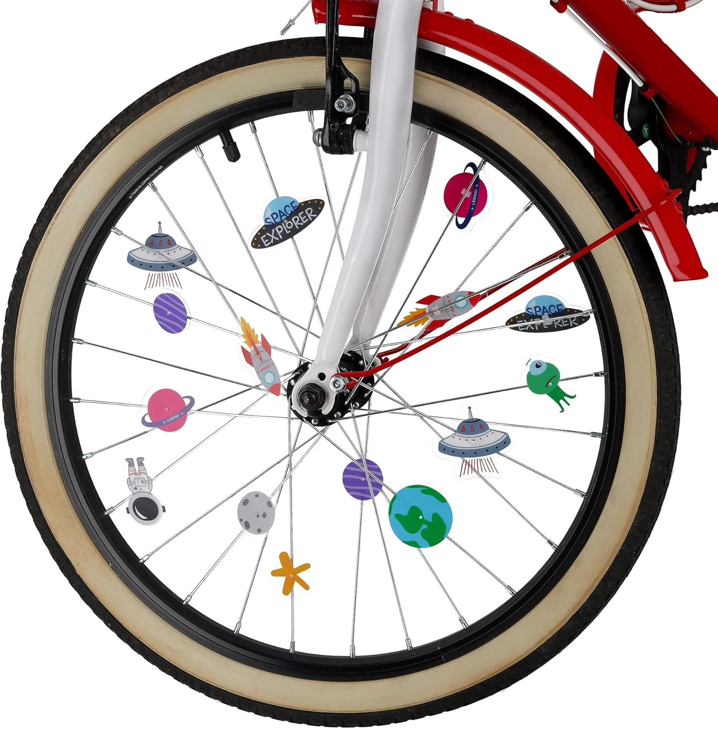 Legami, Set of 30 Baby Bicycle Spoke Decorations Space, Unique