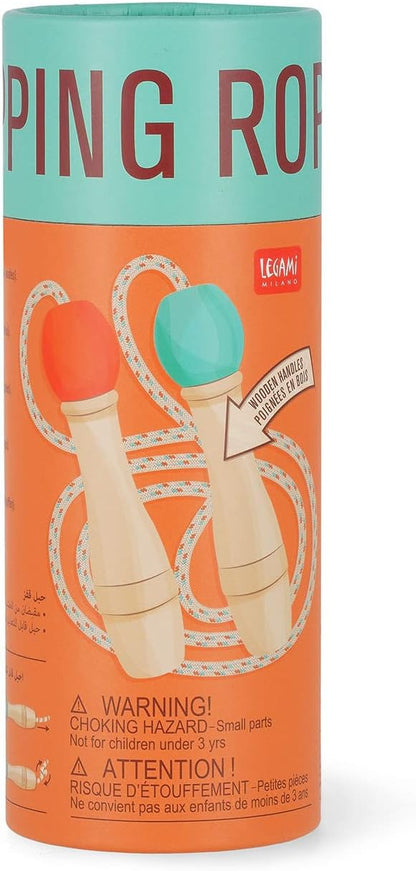 Legami - Skipping rope, Wooden handles, Adjustable rope, L 300 cm