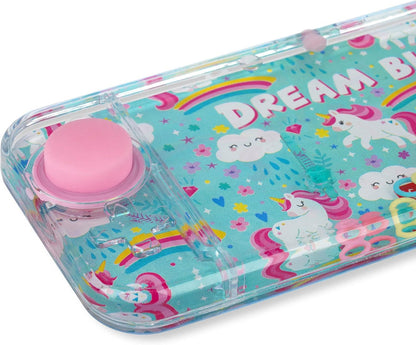 Legami - Mini Juego de Agua con Anillos, sin Pilas, portátil, 15,2 x 7 cm, Tema Unicorn
