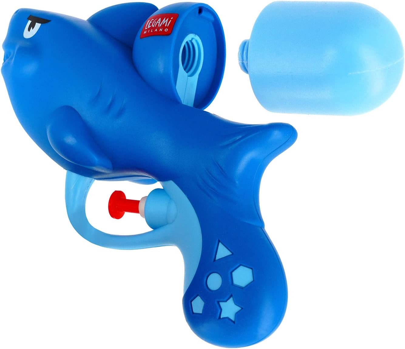 Legami - Kindvriendelijk waterpistool, 50 ml, om buiten te spelen, 13,8 x 11,6 cm, haai