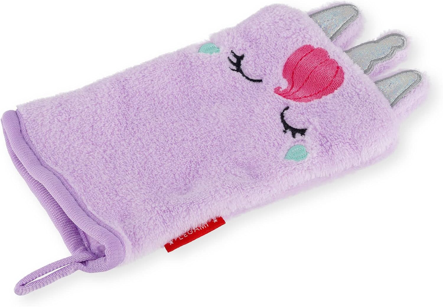 Legami - Guanto struccante, Riutilizzabile, Tessuto morbido, Rimuove il trucco dal viso, Lavabile, Anallergico, Ecologico, 12x22,5 cm, Tema Unicorn