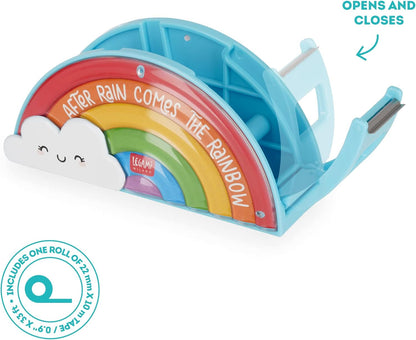 Legami - Tape Dispenser, Includes Roll of Adhesive Tape, Serrated Cutting Blade, 13.5 x 6.5 cm