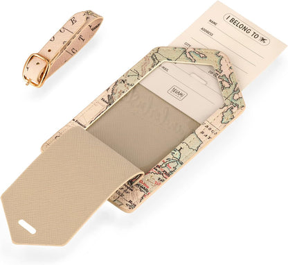 Legami - Luggage Tag, Suitcase Identifier, Personal Data Space, Adjustable Strap for Travel, 6.8x17cm, Travel Theme