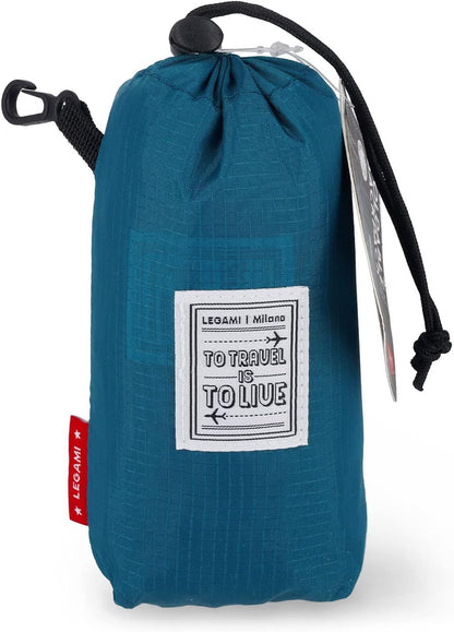 Legami Unisex-Adult Zaino Pieghevole Folding Backpack, Blue Petrol, 15 L